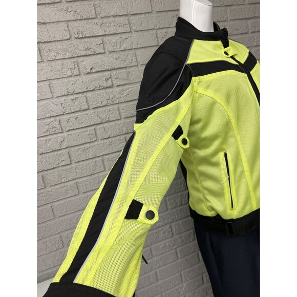 Bilt Women Black / Hi-Viz Yellow & Black Motorcycle Jacket Size M - Picture 8 of 16